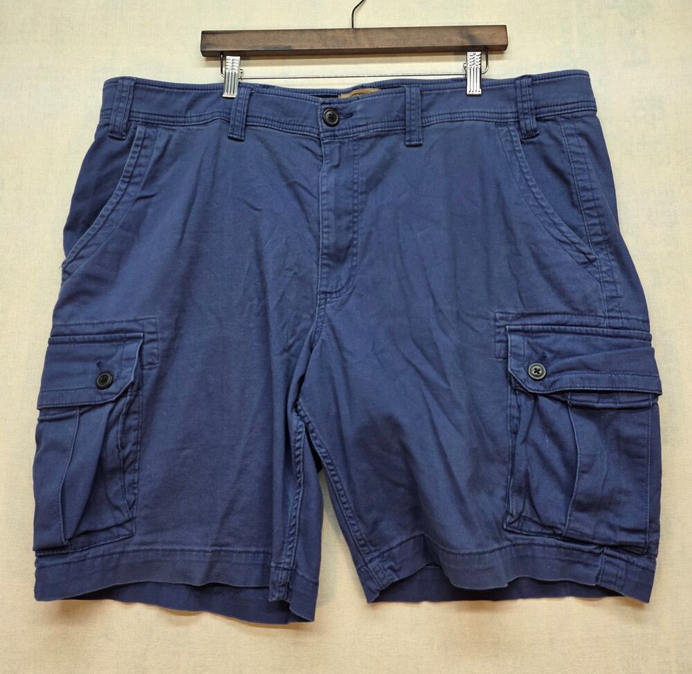 The Foundry Big &Tall Comfort Stretch Mens 46 Navy Blue Cargo Shorts